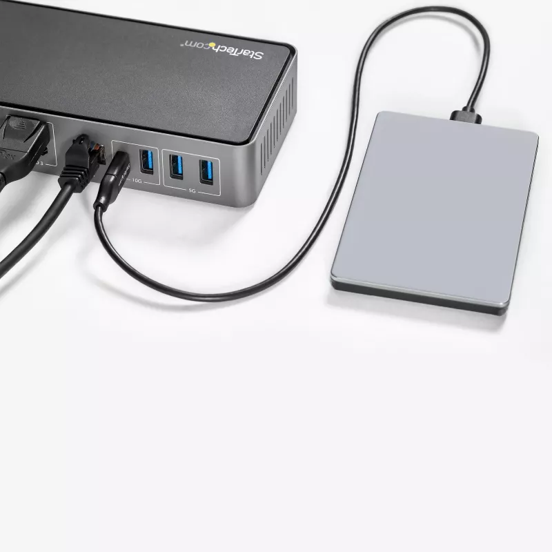 StarTech.com dock USB-C e USB-A - docking station ibrida universale per laptop triple monitor DisplayPort e HDMI 4K 60Hz - Power Delivery 85W, hub 6x USB, GbE, audio - USB 3.1 Gen 2 10Gbps - TAA