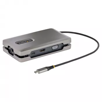 StarTech.com adattatore multiporta USB-C dual-monitor fino a 4K 60Hz uscita video USB-C DP Alt Mode e HDMI 2.0, o 1080p VGA, 100W PD Pass-Through, mini-dock USB Type-C, docking station USB-C, hub MST