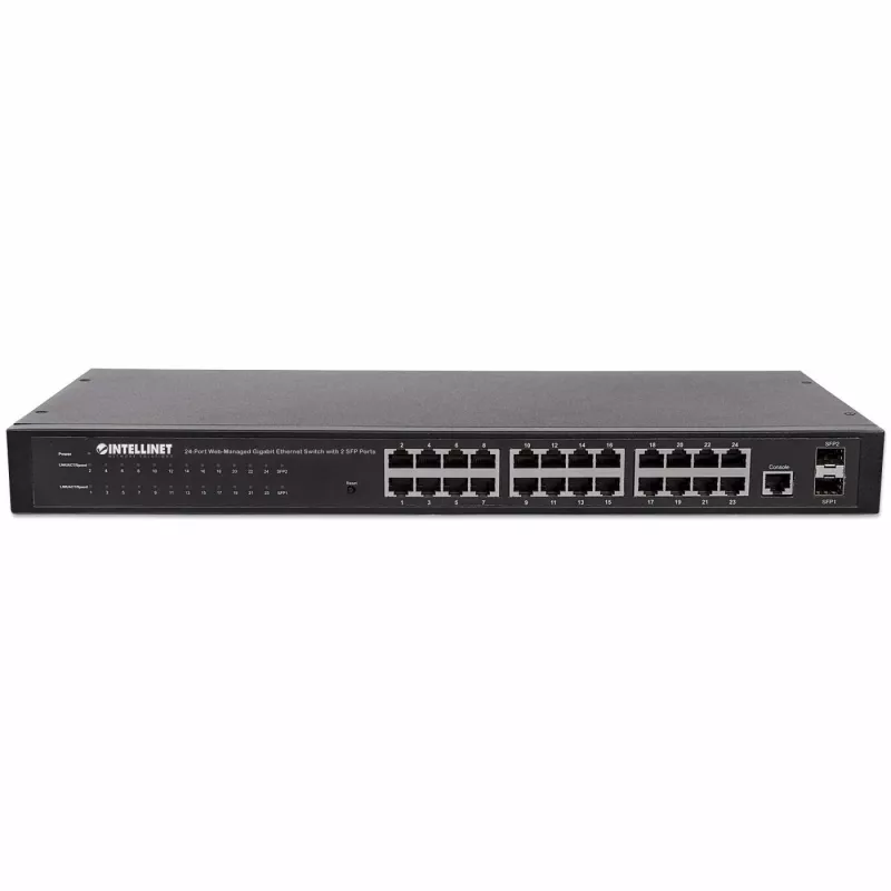 Intellinet 560917 switch Gigabit Web-Smart a 24 porte, 2x SFP, montaggio a rack