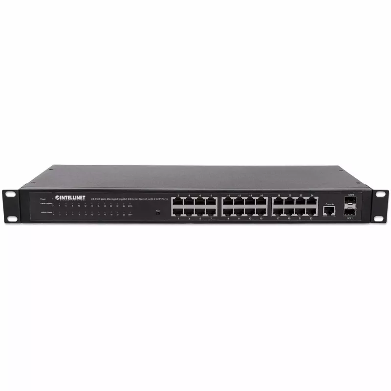 Intellinet 560917 switch Gigabit Web-Smart a 24 porte, 2x SFP, montaggio a rack