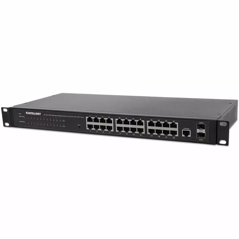 Intellinet 560917 switch Gigabit Web-Smart a 24 porte, 2x SFP, montaggio a rack
