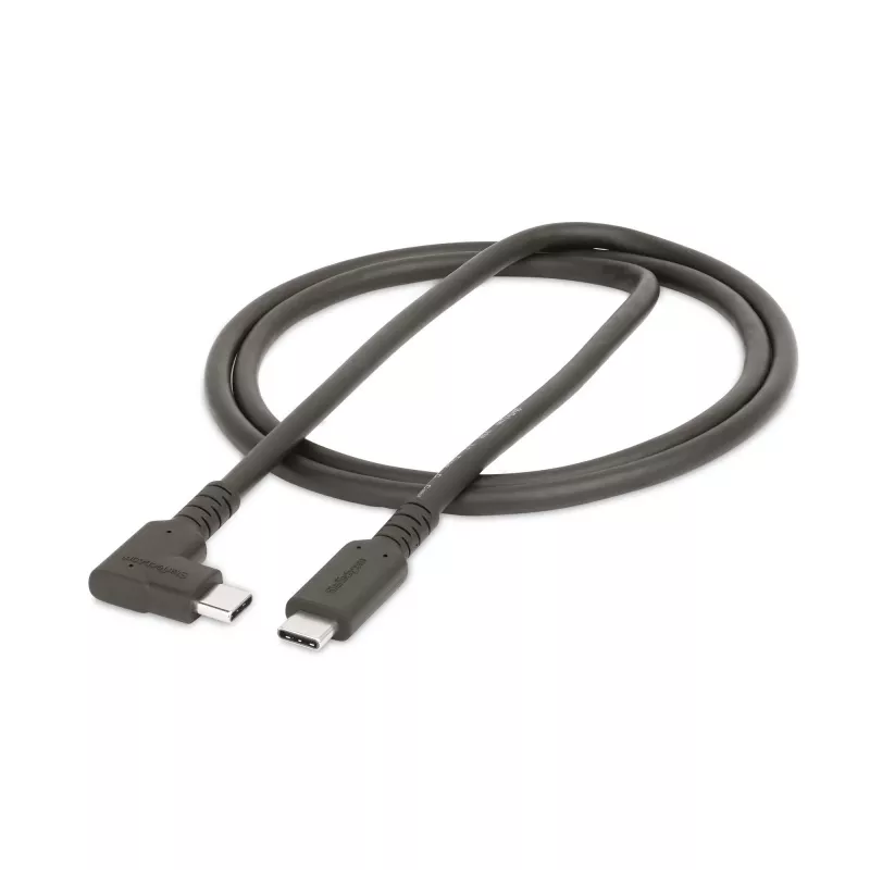 Cavo USB-C robusto ad angolo retto StarTech.com 0,9 m, USB 3.2 Gen 2 (10 Gbps), cavo dati USB-C su C a piena capacità dati, DP Alt-Mode 4K 60Hz, 100W Power Delivery – cavo USB Type-C a 90 gradi