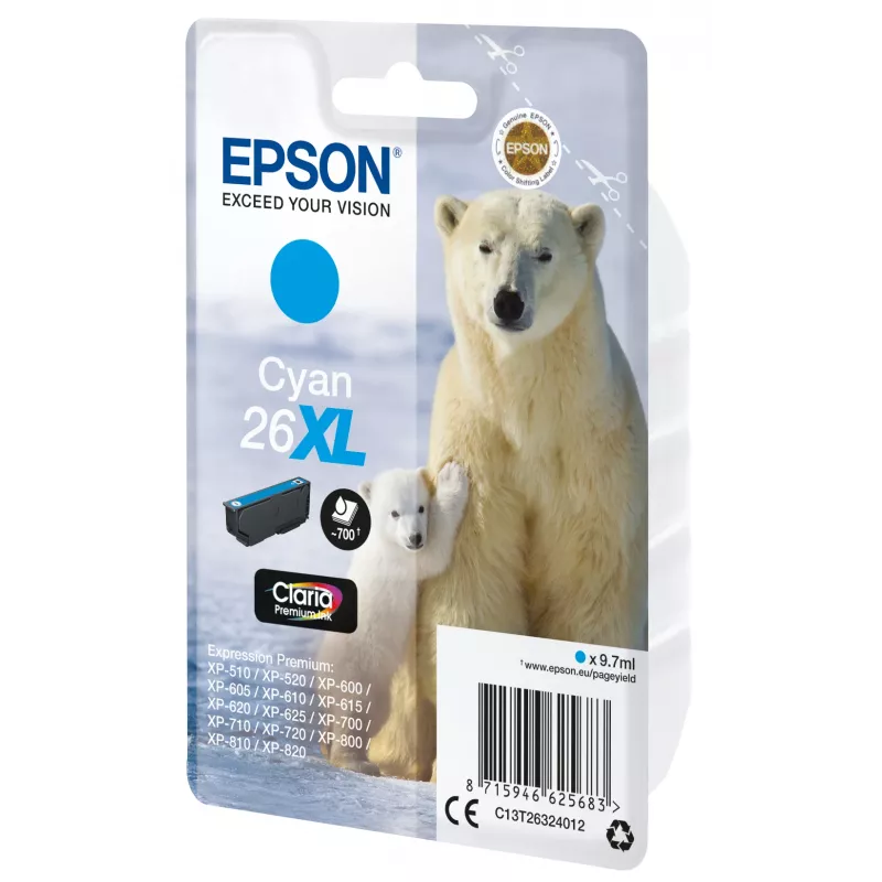 Epson Polar bear confezione singola ciano 26XL Claria Premium Ink