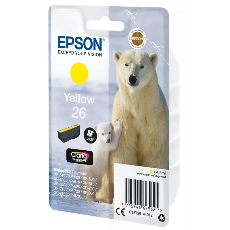 Epson Polar bear confezione singola giallo 26 Claria Premium Ink