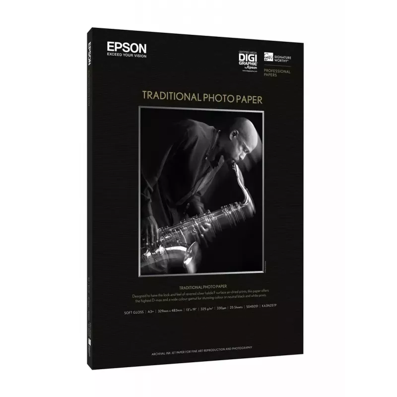 Epson Traditional Photo Paper, DIN A3+, 330 g/m², 25 fogli
