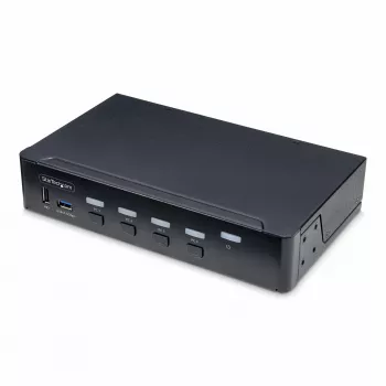 Switch KVM DisplayPort 4 porte StarTech.com, monitor singolo 4K 60Hz, 6 porte USB, commutazione a pulsante e hotkey, DisplayPort 1.2, indipendente dal sistema operativo, conforme TAA
