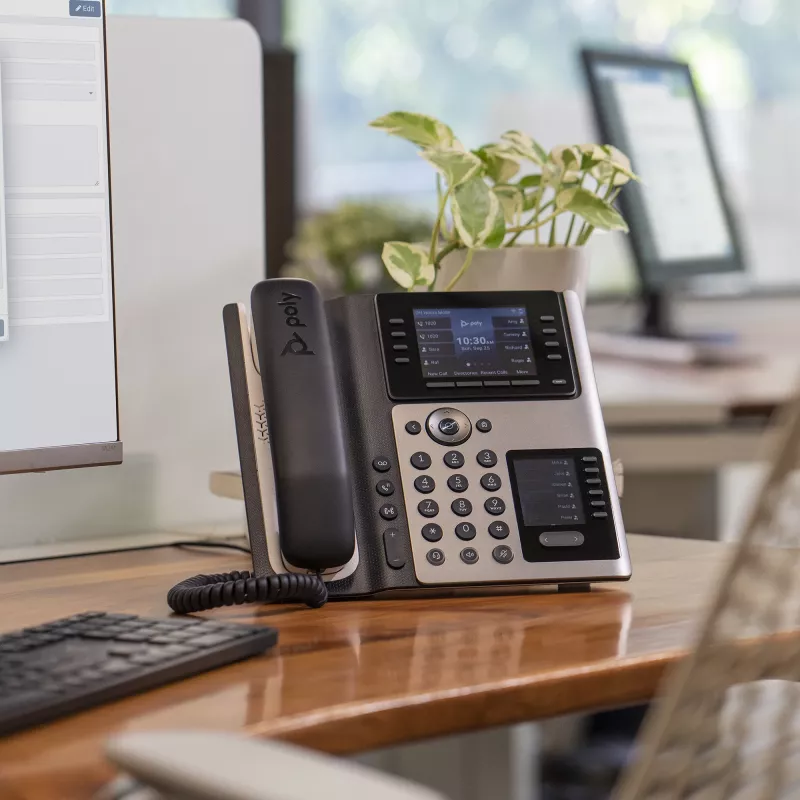 Telefono IP POLY Edge E400 8 linee cornetta con filo nero
