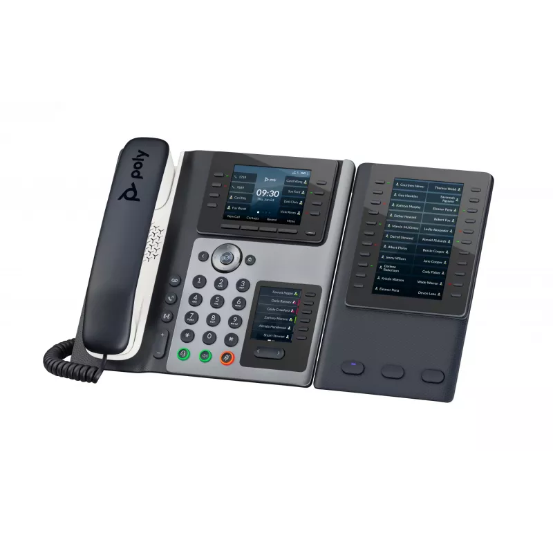 Telefono IP POLY Edge E400 8 linee cornetta con filo nero