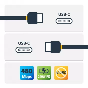 StarTech.com Cavo di ricarica USB-C 4m bianco, cavo USB-C certificato USB-IF, 240W PD EPR, cavo di ricarica per laptop USB 2.0 Type-C, cavo trasferimento dati USB-C, guaina TPE