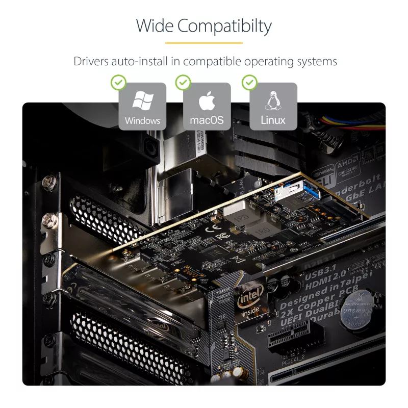 StarTech.com Scheda USB PCIe 5 porte, USB 3.2 10 Gbit/s, scheda PCI Express con 4 porte USB-C, 1 porta USB-A interna, scheda controller USB PCIe, Windows/macOS/Linux