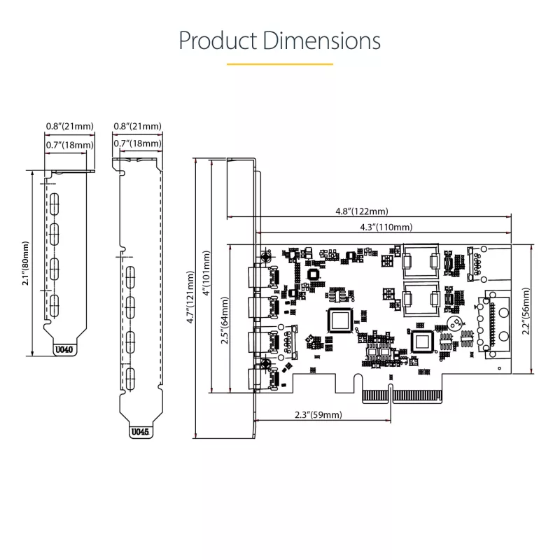 StarTech.com Scheda USB PCIe 5 porte, USB 3.2 10 Gbit/s, scheda PCI Express con 4 porte USB-C, 1 porta USB-A interna, scheda controller USB PCIe, Windows/macOS/Linux