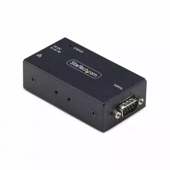 StarTech.com adattatore seriale-Ethernet 1 porta, server seriale IP per dispositivi RS232 remoti, montaggio a parete/guida DIN, case in metallo, convertitore RJ45-LAN-DB9 seriale