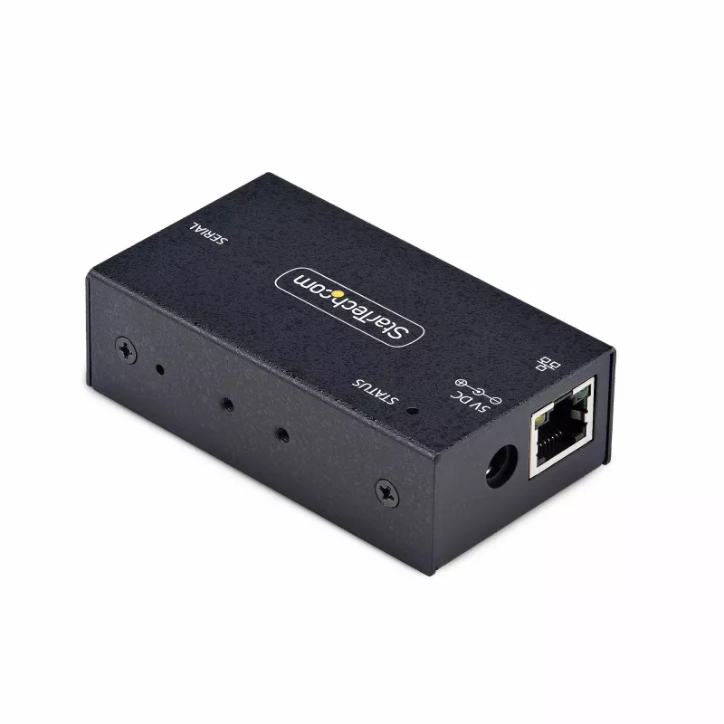 StarTech.com adattatore seriale-Ethernet 1 porta, server seriale IP per dispositivi RS232 remoti, montaggio a parete/guida DIN, case in metallo, convertitore RJ45-LAN-DB9 seriale