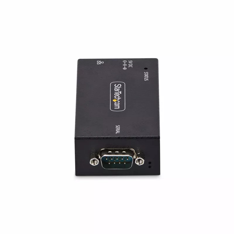 StarTech.com adattatore seriale-Ethernet 1 porta, server seriale IP per dispositivi RS232 remoti, montaggio a parete/guida DIN, case in metallo, convertitore RJ45-LAN-DB9 seriale