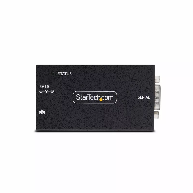 StarTech.com adattatore seriale-Ethernet 1 porta, server seriale IP per dispositivi RS232 remoti, montaggio a parete/guida DIN, case in metallo, convertitore RJ45-LAN-DB9 seriale