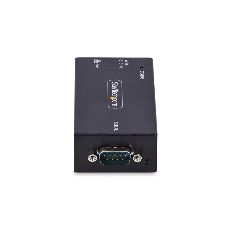 StarTech.com Adattatore seriale-Ethernet 1 porta, server seriale IP PoE 802.3af per dispositivi RS232 remoti, montaggio a parete/guida DIN, convertitore RJ45 LAN-DB9 seriale, TAA