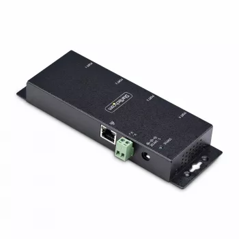 StarTech.com Adattatore seriale-Ethernet 4 porte, server seriale IP per dispositivi RS232 remoti, montaggio a parete/guida DIN, custodia in metallo, convertitore RJ45 LAN-DB9 seriale