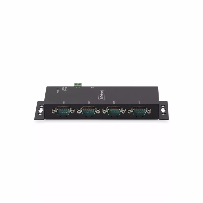 StarTech.com Adattatore seriale-Ethernet 4 porte, server seriale IP per dispositivi RS232 remoti, montaggio a parete/guida DIN, custodia in metallo, convertitore RJ45 LAN-DB9 seriale