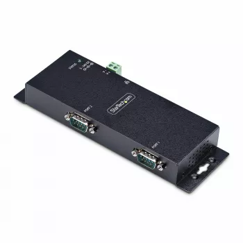 StarTech.com Adattatore seriale-Ethernet 2 porte, server seriale IP per dispositivi RS232 remoti, montaggio a parete/guida DIN, custodia in metallo, convertitore RJ45 LAN-DB9 seriale