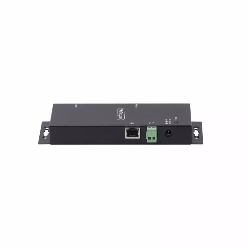 StarTech.com Adattatore seriale-Ethernet 2 porte, server seriale IP per dispositivi RS232 remoti, montaggio a parete/guida DIN, custodia in metallo, convertitore RJ45 LAN-DB9 seriale