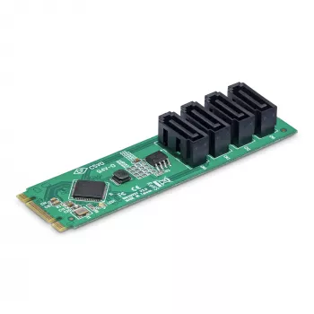 StarTech.com Scheda adattatore M.2-SATA 4 porte, scheda di espansione M.2 PCIe 3.0-SATA per HDD/SSD, chipset ASM1064, M.2 NVMe a 4x HDD/SSD per Windows/macOS/Linux