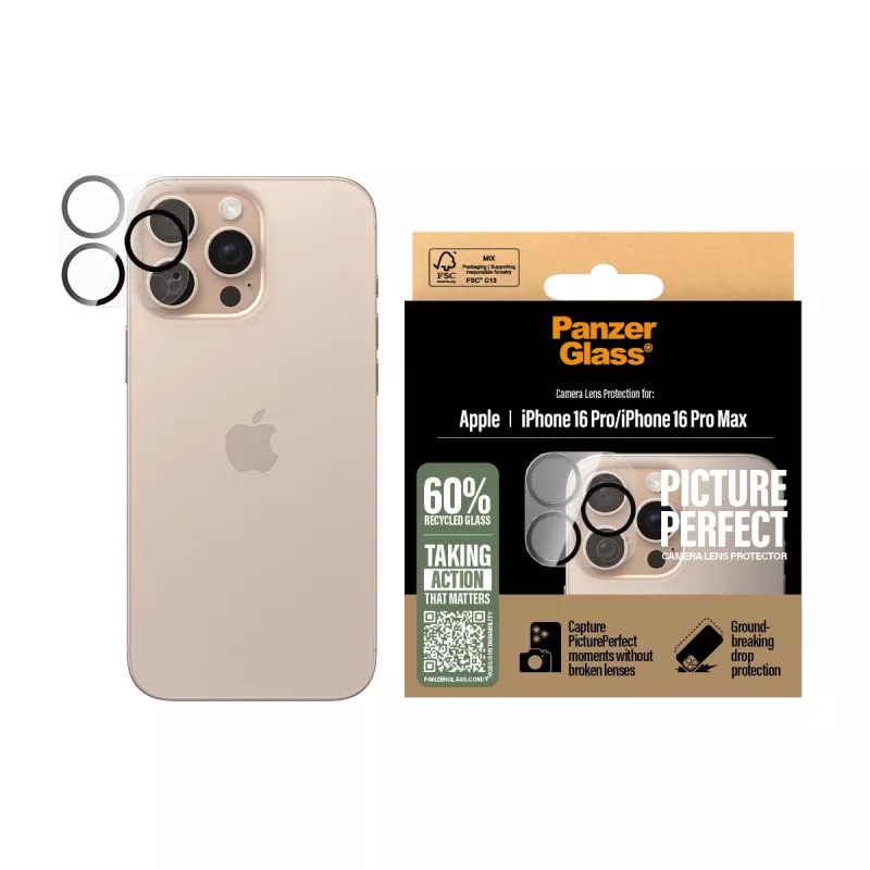 PanzerGlass ® PicturePerfect Protezione lente fotocamera iPhone 16 Pro | 16 Pro Max