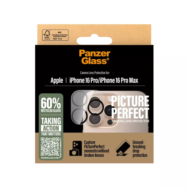 PanzerGlass ® PicturePerfect Protezione lente fotocamera iPhone 16 Pro | 16 Pro Max