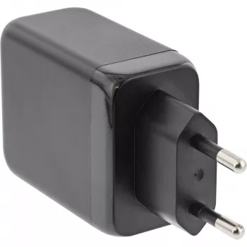Alimentatore USB PD InLine, caricabatterie GaN, 3 porte, Dual USB-C + USB-A, 65W