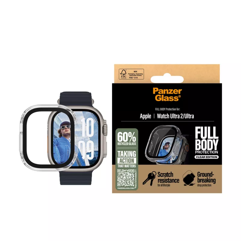 PanzerGlass ® Custodia Full Body Trasparente Apple Watch Ultra 3 | Ultra 2 | Ultra | 49mm