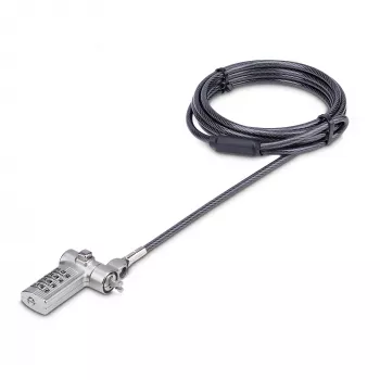 Lucchetto universale con cavo per laptop StarTech.com 2 m, cavo di sicurezza serializzato per notebook, compatibile con Noble Wedge®/Nano/K-Slot; cavo a combinazione senza chiave, TAA
