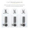 StarTech.com UNIVCS-LAPTOP-LOCK lucchetto a cavo universale per laptop, 2 m, a combinazione con numero di serie, Noble Wedge/Nano/K-Slot, nero/argento, TAA