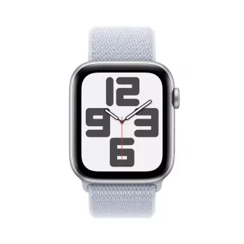 Smartwatch Apple Watch SE GPS + Cellular 44mm Case in alluminio Argento Blue Cloud Sport Loop