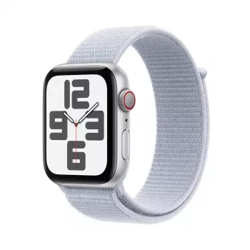 Smartwatch Apple Watch SE GPS + Cellular 44mm Case in alluminio Argento Blue Cloud Sport Loop