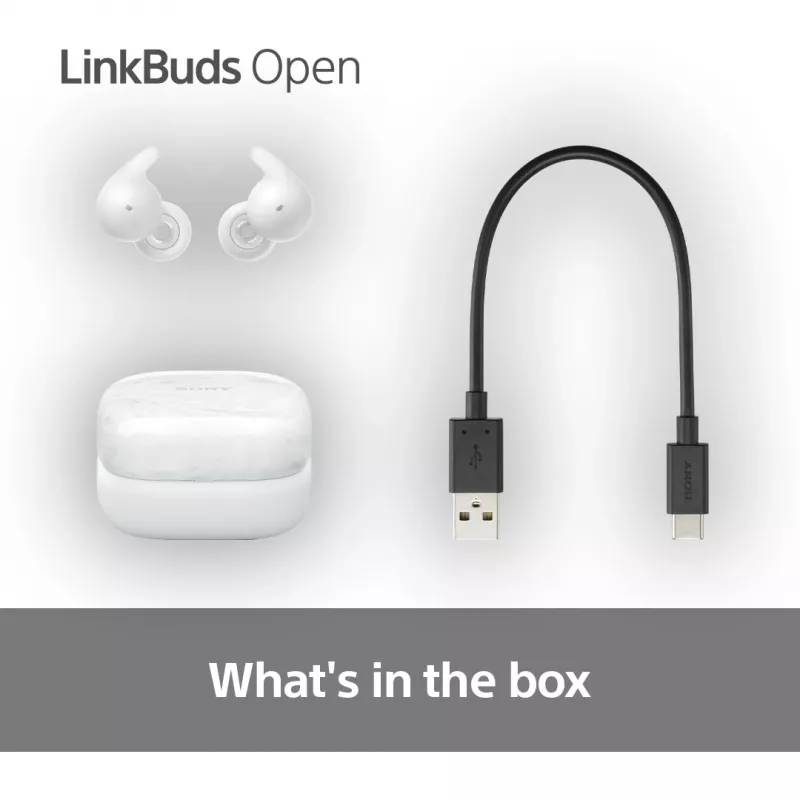 Auricolari in-ear senza fili Sony LinkBuds Open WFL910W – Bluetooth, 20–20000 Hz, portata 10 m, bianco