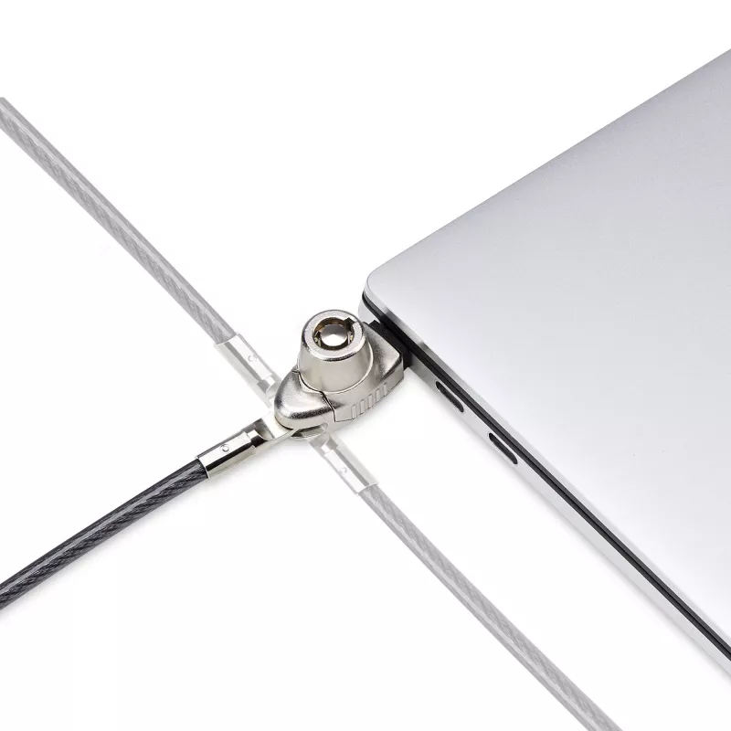 StarTech.com Lucchetto sottile compatibile slot Noble Wedge®, cavo di sicurezza 1,5 m, protezione antifurto da tavolo per laptop/notebook, cavo in acciaio taglia-resistente, lucchetto a chiave