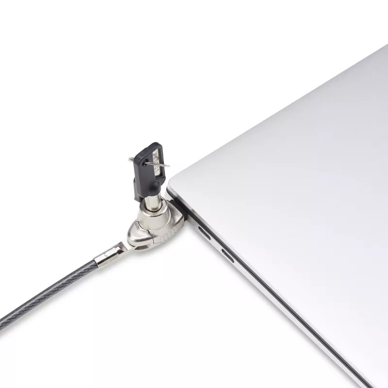 StarTech.com Lucchetto sottile compatibile slot Noble Wedge®, cavo di sicurezza 1,5 m, protezione antifurto da tavolo per laptop/notebook, cavo in acciaio taglia-resistente, lucchetto a chiave