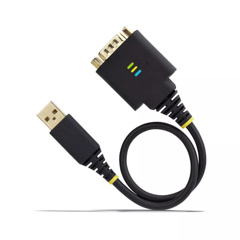 StarTech.com cavo adattatore USB-seriale 1ft (30cm), ritenzione COM, dadi/viti sostituibili, USB-A a DB9 RS232, IC FTDI, protezione ESD, Windows/macOS/Linux