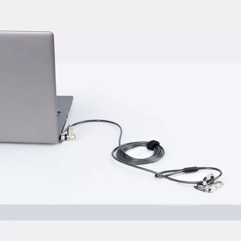 StarTech.com lucchetto universale per laptop 2 m, cavo di sicurezza per notebook compatibile con Noble Wedge/Nano/K-Slot, cavo di chiusura con chiave, antifurto, cavo in acciaio al carbonio resistente al taglio