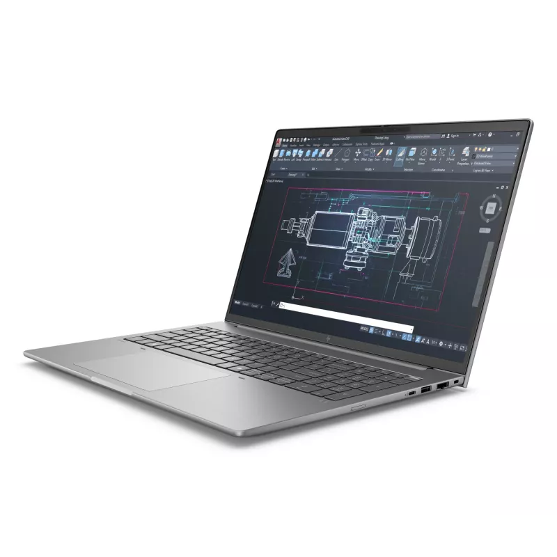 HP ZBook 8 G1i 16 A3ZU2ET workstation mobile, Intel Core Ultra 7 255H, 16 pollici 2.5K (2560x1600) IPS, 32 GB RAM, 1 TB SSD, NVIDIA RTX 500 Ada, Wi-Fi 7, Windows 11 Pro, tastiera tedesca QWERTZ, Meteor Silver