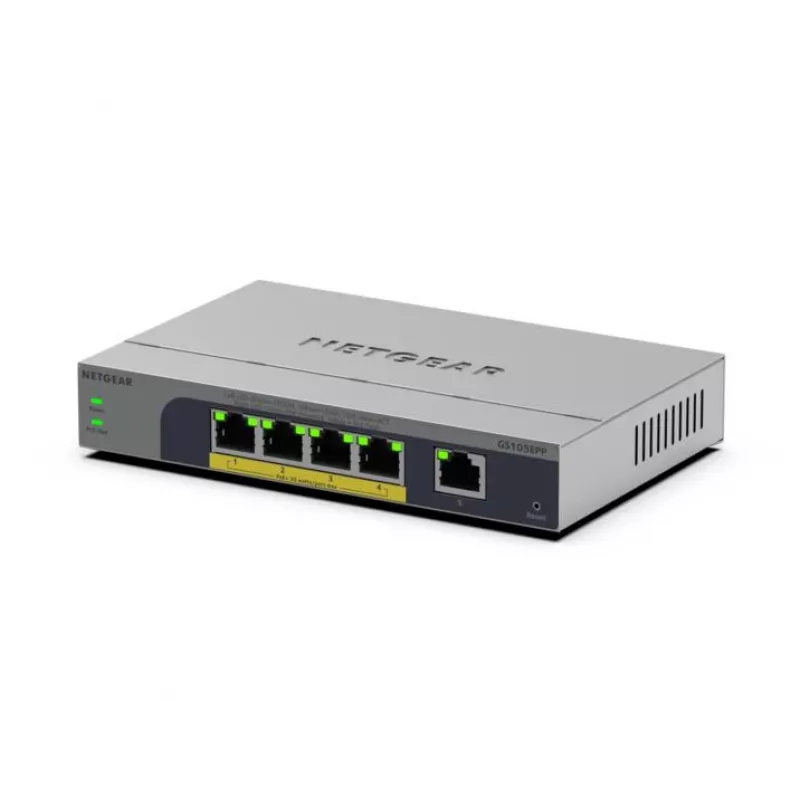 NETGEAR GS105EPP Gigabit Ethernet (10/100/1000) unmanaged Power over Ethernet (PoE) desktop/parete grigio