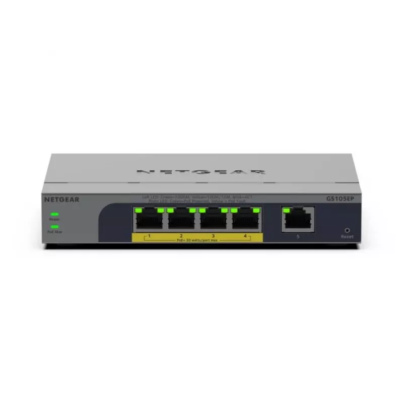 NETGEAR GS105EP Gigabit Ethernet (10/100/1000) unmanaged Power over Ethernet (PoE) grigio