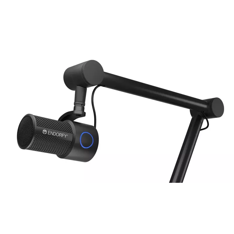 Microfono per PC ENDORFY Solum Studio — USB cablato, 24-Bit/96 kHz, 20–20000 Hz, supporto da tavolo regolabile, controlli touch, uscita cuffie, nero
