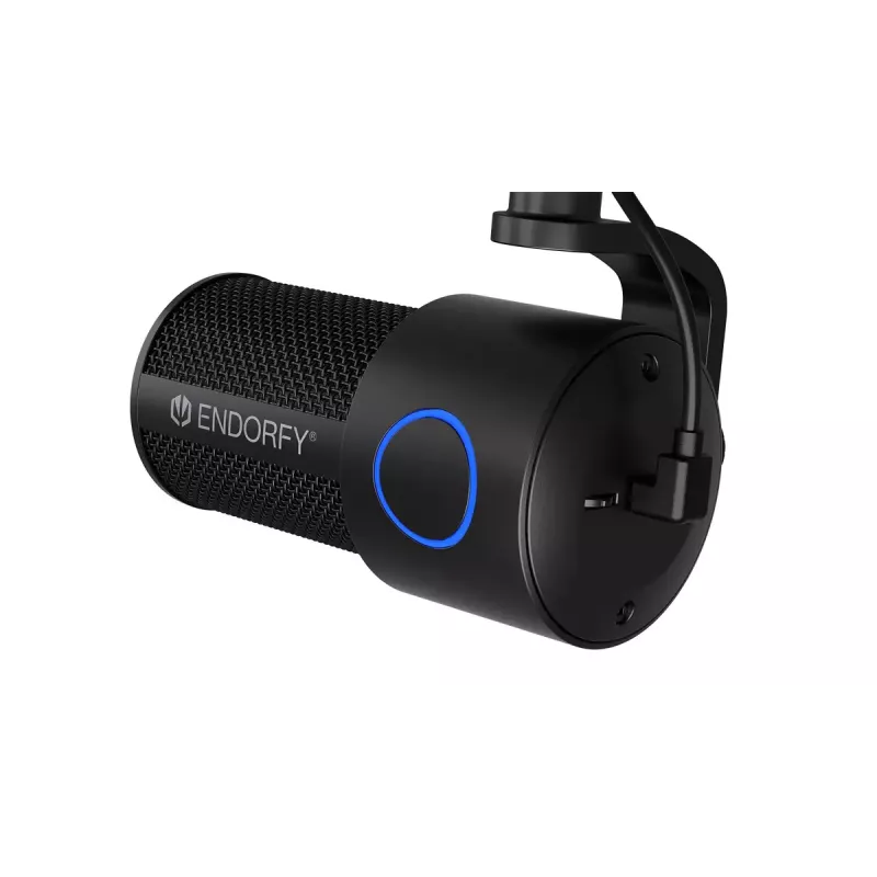 Microfono per PC ENDORFY Solum Studio — USB cablato, 24-Bit/96 kHz, 20–20000 Hz, supporto da tavolo regolabile, controlli touch, uscita cuffie, nero