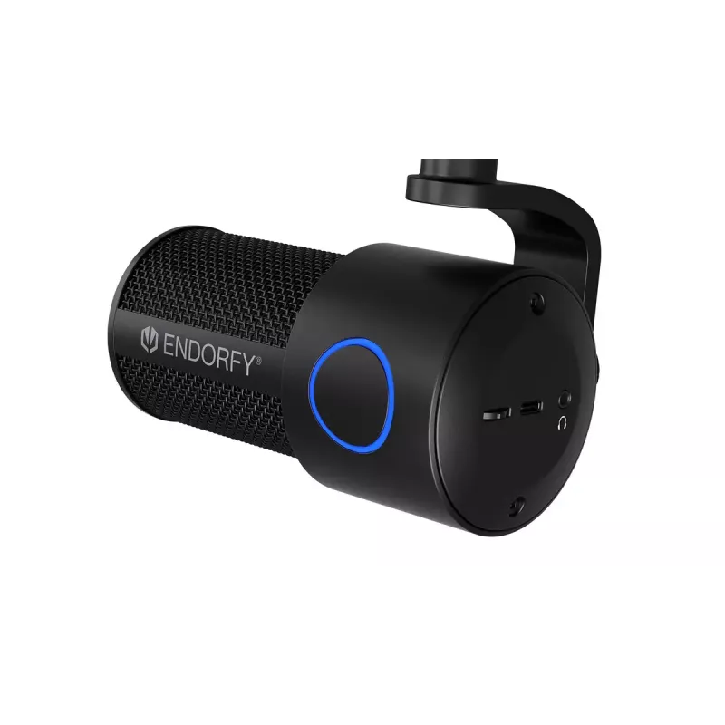 Microfono per PC ENDORFY Solum Studio — USB cablato, 24-Bit/96 kHz, 20–20000 Hz, supporto da tavolo regolabile, controlli touch, uscita cuffie, nero