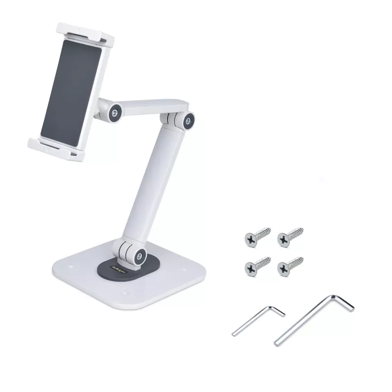 StarTech.com supporto regolabile per tablet da scrivania – montabile a parete – portata 1 kg – supporto universale per tablet ergonomico articolato – supporto tablet da scrivania orientabile/girevole/rotante