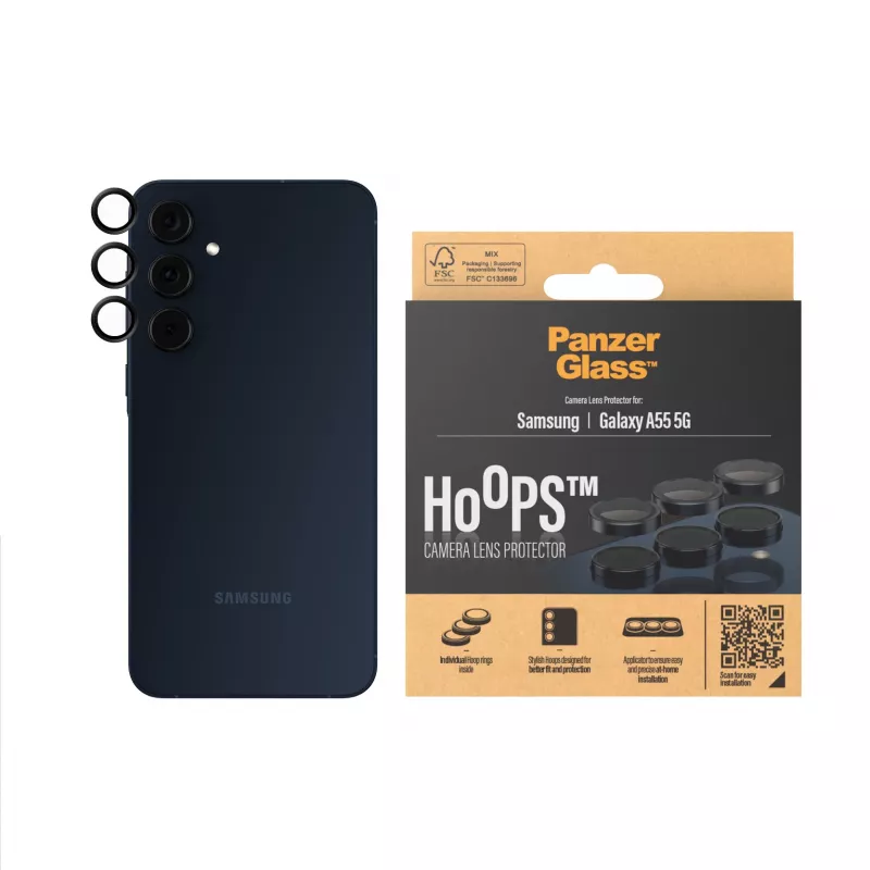 PanzerGlass ® Hoops® protezione lenti fotocamera nero Samsung Galaxy A55 5G