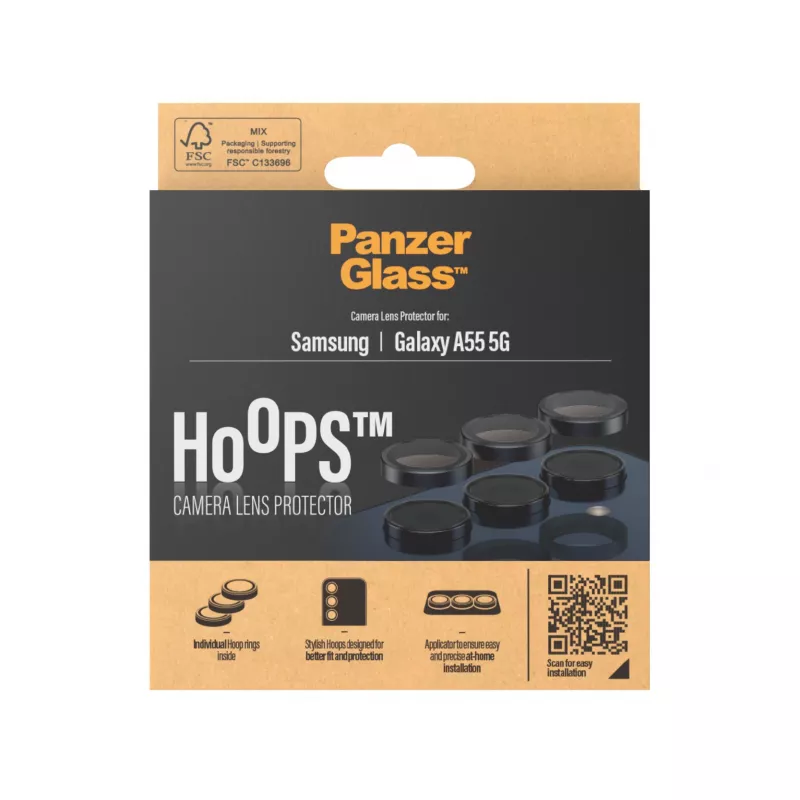PanzerGlass ® Hoops® protezione lenti fotocamera nero Samsung Galaxy A55 5G