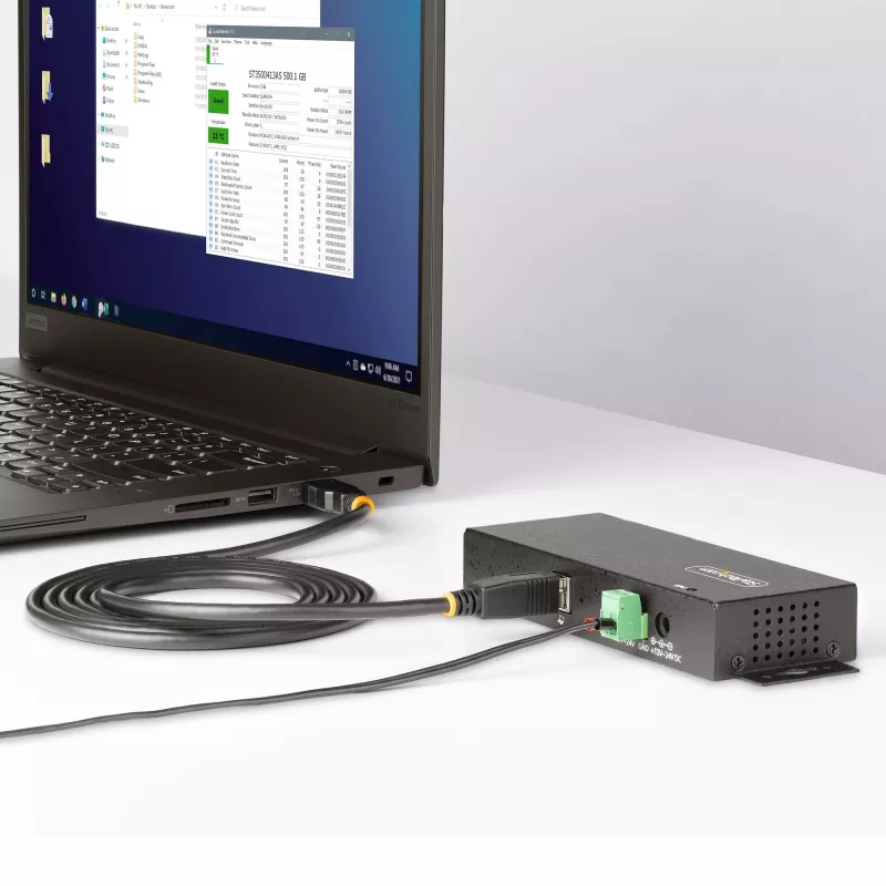 StarTech.com 5G7AINDRM-USB-A-HUB hub interfacce USB 3.2 Gen 1 (3.1 Gen 1) Type-B 5000 Mbit/s nero