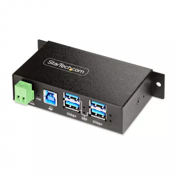 StarTech.com 5G4AINDRM-USB-A-HUB hub interfacce USB 3.2 Gen 1 (3.1 Gen 1) Type-B 5000 Mbit/s nero