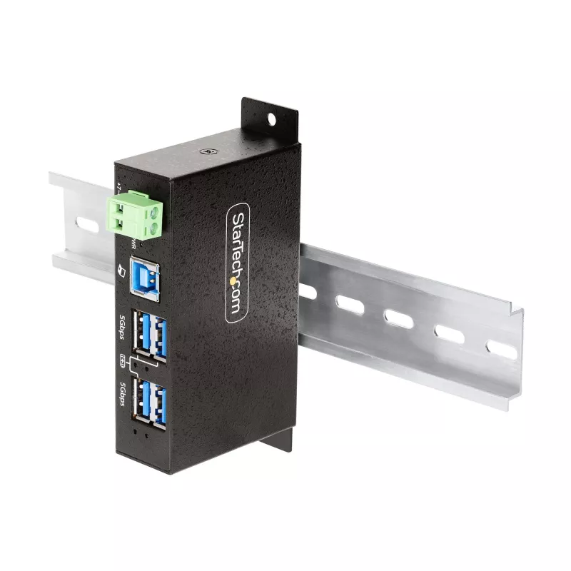 StarTech.com 5G4AINDRM-USB-A-HUB hub interfacce USB 3.2 Gen 1 (3.1 Gen 1) Type-B 5000 Mbit/s nero